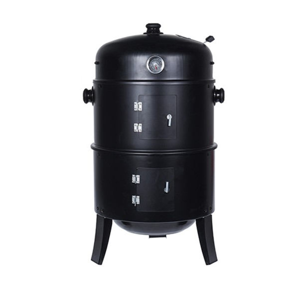 Barbacoa Tipo Barril para Ahumar Ø 47 x 78 cm | BBQ Negra
