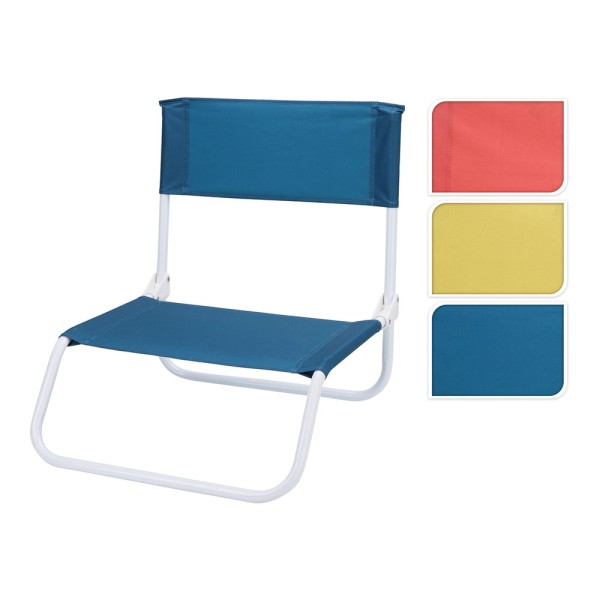 Silla de Playa Plegable Metálica 45 x 50 x 45 cm | Colores Surtidos