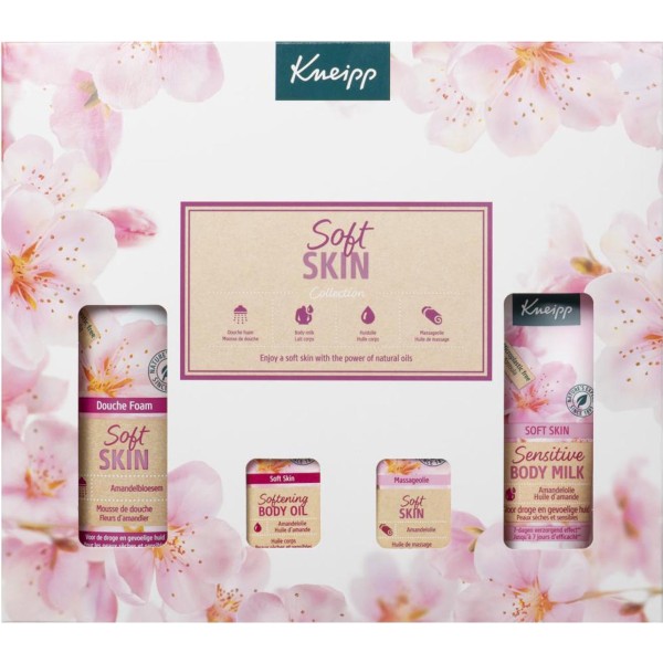 Kneipp Soft Skin Set Leche Corporal 200 ml + Espuma de Baño 75 ml + Aceite Corporal 20 ml + Aceite de Masaje 20 ml