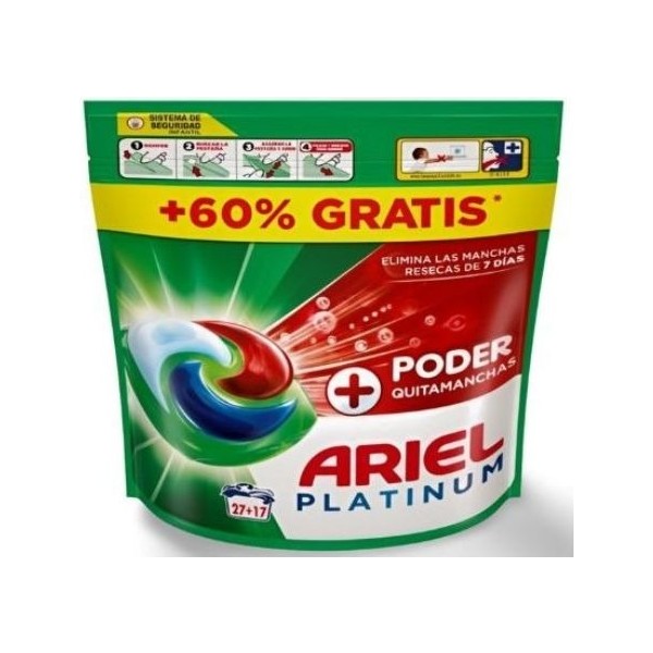 Ariel Pods Quitamanchas 44 Cápsulas (27+17) | Detergente Ropa Limpieza Profunda