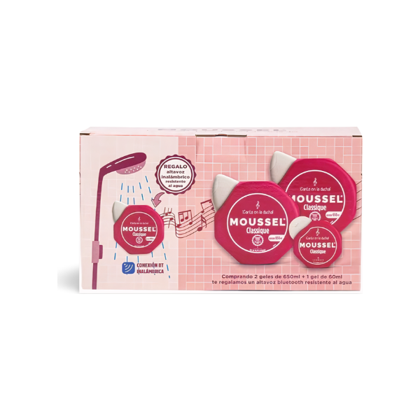 Moussel Set Gel de Ducha + Altavoz Bluetooth | Pack Regalo